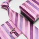 Darčekové sety ružová kravata, vreckovka a manžetové gombíky