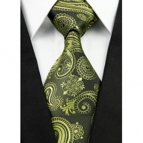 Kašmírová hedvábná kravata zelená NT0214