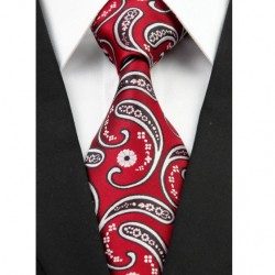 Hedvábná kravata červená kašmírová NT0213