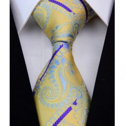 Hodvábna kravata žltá NT0336