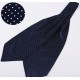 Pánský kravatový šátek Ascot modrý