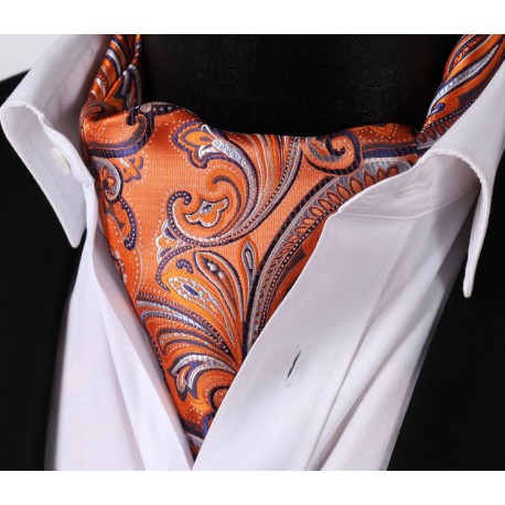 Pánský kravatový šátek Ascot oranžový