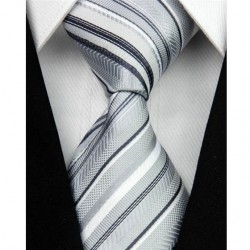 Hodvábna kravata strieborná NT0051