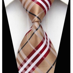 Hedvábná kravata hnědá NT0206