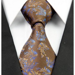 Hedvábná kravata hnědá NT0234