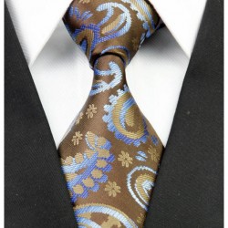 Hodvábna kravata hnědá NT0235