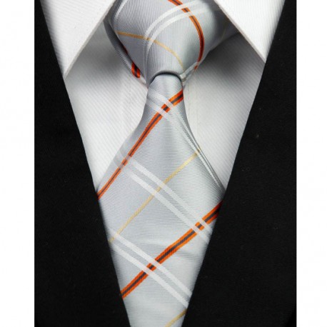Hedvábná kravata šedá NT0236