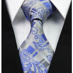 Hodvábna kravata strieborná NT0267