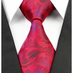 Hedvábná kravata červená kašmírová NT0252