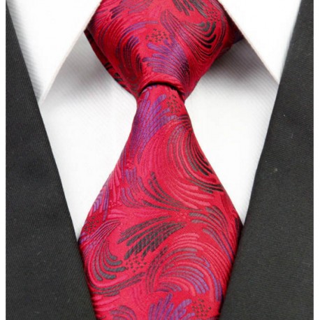 Hedvábná kravata červená kašmírová NT0252