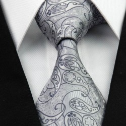 Hodvábna kravata strieborná NT0264