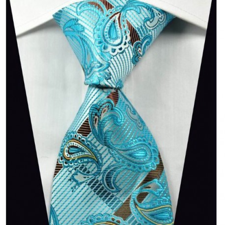 Hedvábná kravata kašmírová modrá NT0363