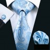 Dárkové balení modrá kravata, kapesníček a manžetové knoflíčky