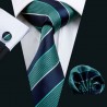 Dárkové balení zelená kravata, kapesníček a manžetové knoflíčky
