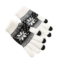 Zimní rukavice s norským vzorem bílé