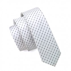 Pánská hedvábná Slim kravata bílá
