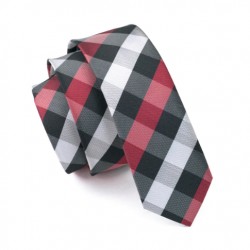 Pánská hedvábná Slim kravata kostkovaná