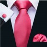 Darčeková sada ružová kravata, vreckovka a manžetové gombíky