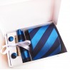 Dárková sada modrá kravata, kapesníček, manžetové knoflíčky a kravatová spona