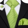 Dárková sada zelená kravata, kapesníček a manžetové knoflíčky