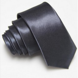 Úzka SLIM kravata tmavo šedá