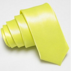 Úzka SLIM kravata zeleno žltá
