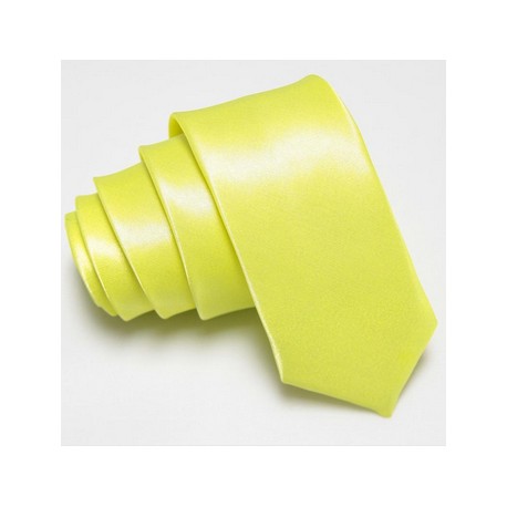 Úzká SLIM kravata zeleno žlutá